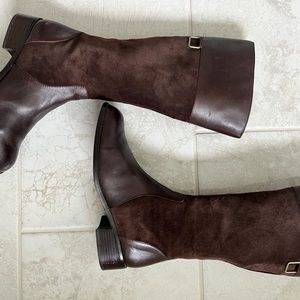 Brown Vintage Genuine Leather Riding Boots Womens Size 7